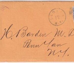 US 1869 Advertising Cover with 114 from Elmira, NY to Pen Yan NY, Train
