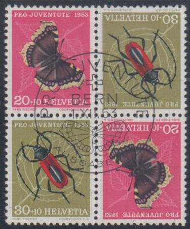 Switzerland Zu.m Z41 Type II Used Block with FDC Cancel