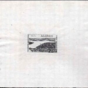 Algeria C12 1957 Artist Die Proof, Dam, Airplane, in Black