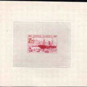 Algeria 130  Artist Die Proof, Ship, Rose Red