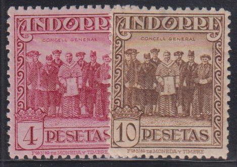 Spain - Andorra #23,24 Hinged F