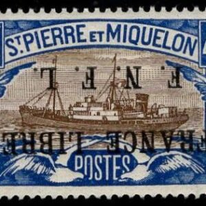 St. Pierre & Miquelon 209var NH XF Inverted Ovpt.