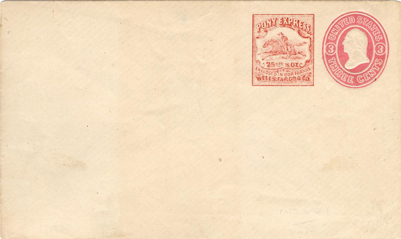 US 1862 #143LU3 XF 25c Red Entire on U34