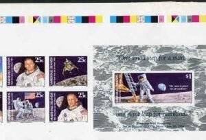 Marshall Is. 238a Imperf 1st Men on the Moon Booklet Pane