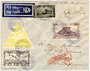 Belgium 1935 Rocket Mail, Signed