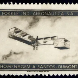 Brazil Aviation Pioneer Alberto Santos Dumont Vignette