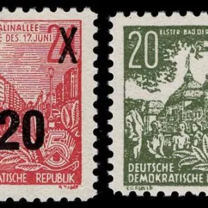 German Democratic Republic Propaganda Mi. 7, 10 LH VF