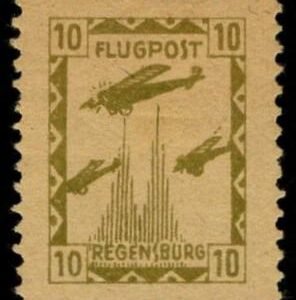 Germany 1919 Semi Official Airmail , Mi 15 LH