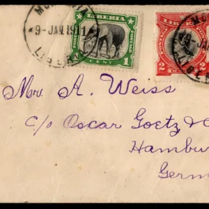 Liberia 1911 Cover to Germany