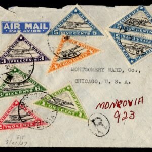 Liberia 1937 Registered Commercial Cover to Chicago