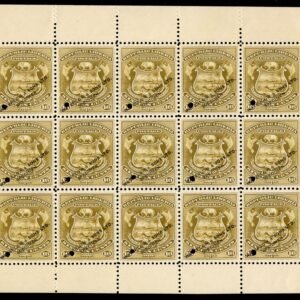 Liberia 41 var. in Olive Full sheet of Waterlow Specimen