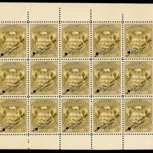 Liberia 41 var. in Olive Full sheet of Waterlow Specimen