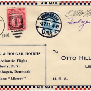 US 1931 Flight Liberty, NY - Copenhagen  Signed by Pilots