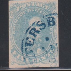 US Confederates #46 Used  VF  lightly milky blue stone 2  Cat Value: $200