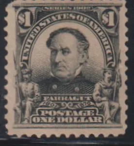 US Bureau and Regular Issues #311 Hinged Mint  VF  disturbed og short perf upper left  Cat Value: $575