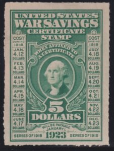 US Savings Stamps #WS3 Mint  F - VF fresh no gum  Cat Value: $475