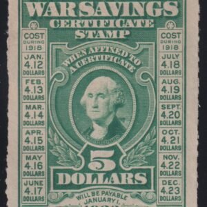 US Savings Stamps #WS3 Mint  F - VF fresh no gum  Cat Value: $475