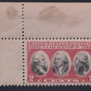 US Early Commemoratives #703b NH  VF dark Lake block corner margin single with copy of Pscert for original block of 10  Cat Value: $950