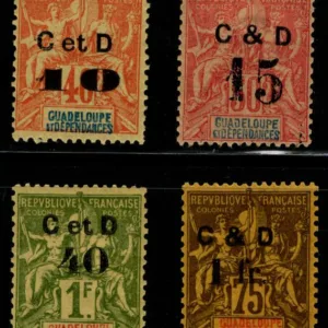 Guadeloupe 46a-49a LH F-VF