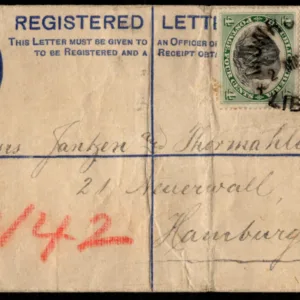 Liberia 1893 10c Registered Entire with #33 and #35