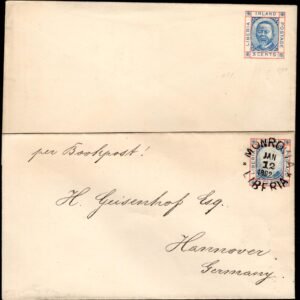 Liberia 1892 Stationery with Portrait Obliterated