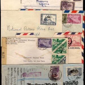 Liberia Group of 8 Covers to US