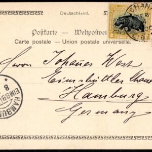 Liberia 1900 PPC with 54, 57 to Germany