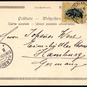 Liberia 1900 PPC with 54, 57 to Germany