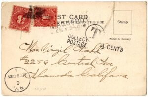 British Guiana 1905 PC with US Paqueboat Cancel, Postage Due VF