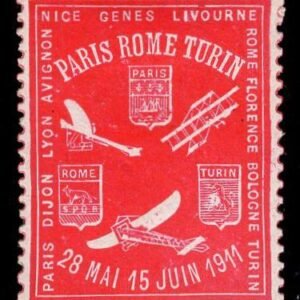 France 1911 Air Race Vignette Paris -Rome - Turin
