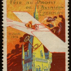 France1912 Espernay Aviation Festival Vignette, Mint