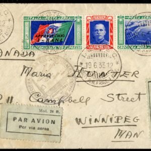 Italy 1933 C49 on Registered Airmail to Canada