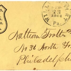 US 1861 Advertising Cover with #64 Pink from Williams Point PA VF