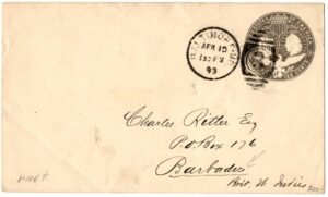 US 1893 U351 Cover from Baltimore, MD to Barbados VF