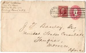 US 1894 Cover from Reading ,PA to Tangiers, Morocco