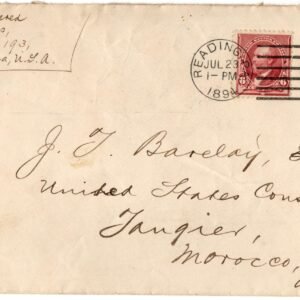US 1894 Cover from Reading ,PA to Tangiers, Morocco