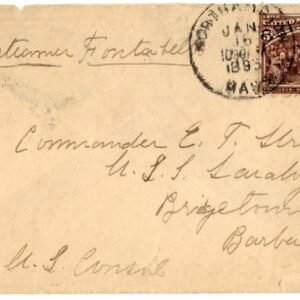 US 1895 Northampton , MA cover with 234 to Barbados F-VF