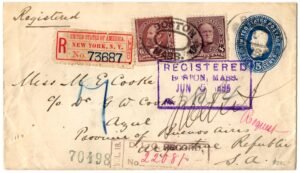 US 1895 Registered Cover Boston - Argentina