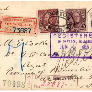 US 1895 Registered Cover Boston - Argentina