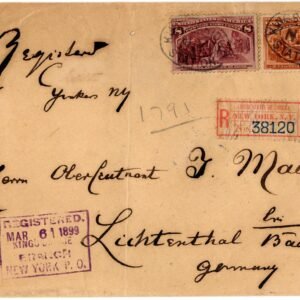 US 1899 Registered Cover to Germany with 236 and 239 VF