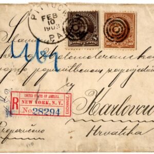 US 1903 Pittock, NY Registered Cover with 272 and 283 to Croatia F-VF