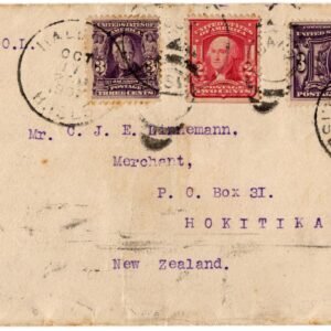 US Hawaii 1907 Cover to New Zealand F-VF