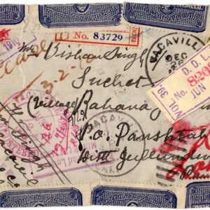 US 1910 Cover from Vacauville, CA to Punjab, India with Official Seals