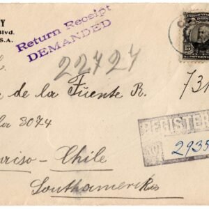 US 1915 Cover Chicago - Chile, Registered