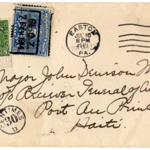 US 1921 Cover from Easton, PA to Haiti, Postage Due VF