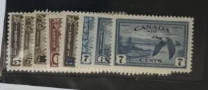 Canada #C1-6, C8-9 Unused/NH Fine; VF