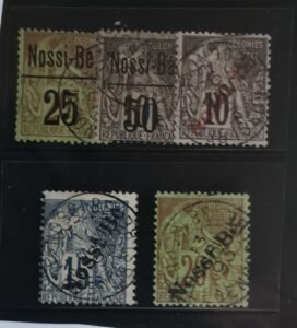 French Colonies and French Area - Nossi-Be #23-24, 17, 19, 20 Used Fine