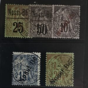 French Colonies and French Area - Nossi-Be #23-24, 17, 19, 20 Used Fine