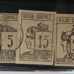 French Colonies and French Area - Diego-Suarez #7, 8, 9 Used VF