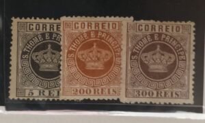 French Colonies and French Area - St. Thomas #1a, 8, 9a Unused/Hinged; no gum noted